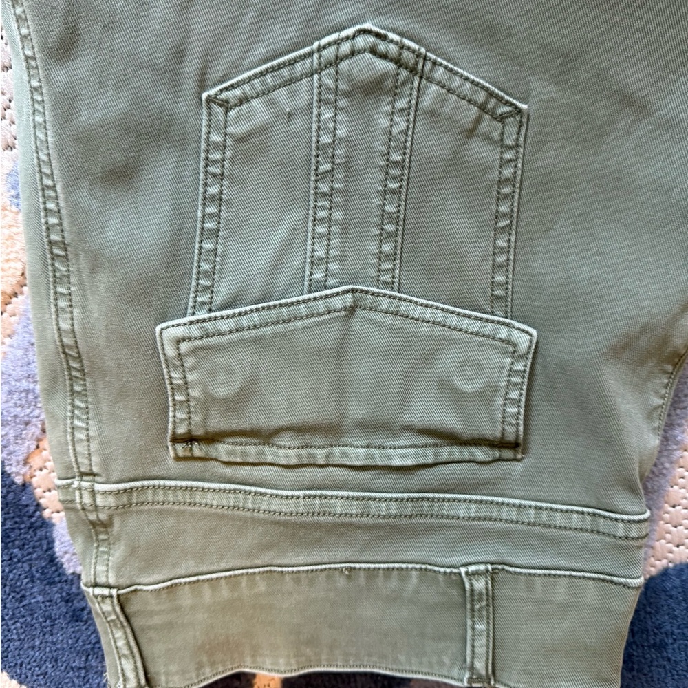 SPANX Relaxed Fit Cargo Jeans in Olive Green - Picture 2 of 5